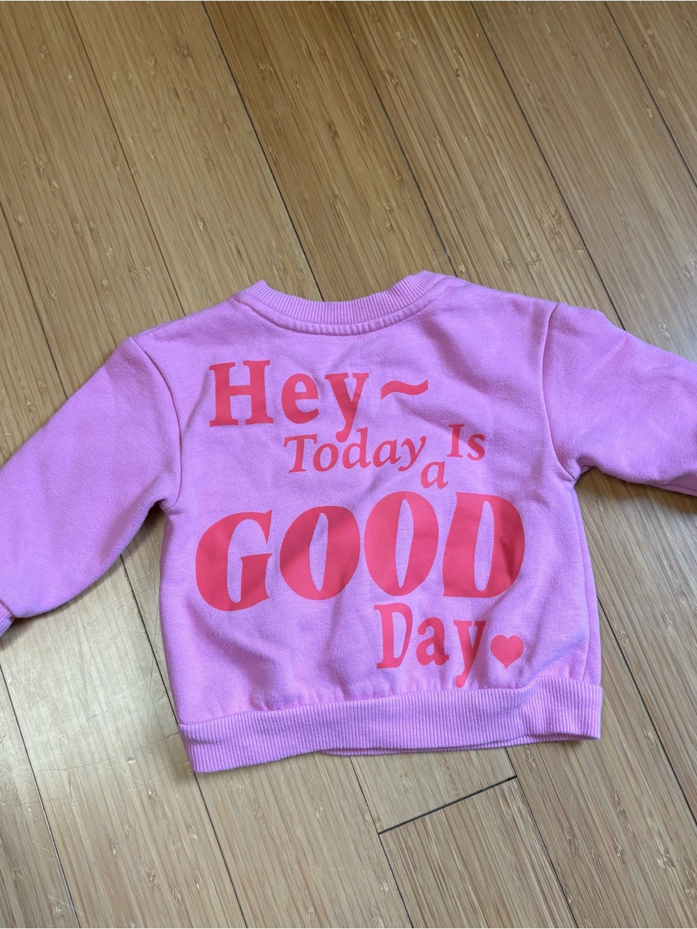 Cat & Jack Pink Sweatshirt with Coral 'GOOD Day' Graphic